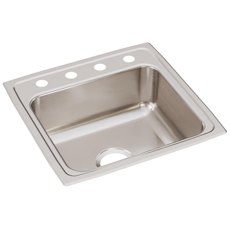 Lustertone Ss 19.5X19X7.5 Single Bowl Drop-In Sink With Quick-Clip